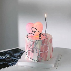 Топпер акрил «Сквозные сердца" серебро