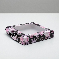 Коробка складная 20 см*20 см*4 см "Нежность"